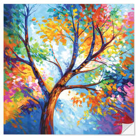 Wandsticker Bunter Baum der Freude