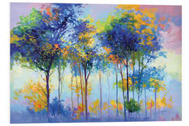 Tableau en PVC Colourful Tranquil Trees