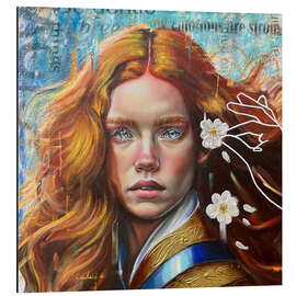 Alubild Rothaariges Mädchen mit goldener Rüstung - Simona Zecca