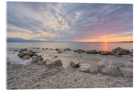 Acrylic print Sunset in Chieming on Lake Chiemsee, Germany - Michael Valjak