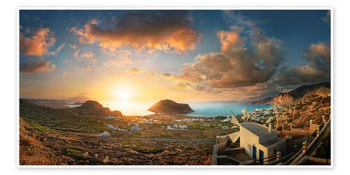 Póster Sunset at Arkasa, Karpathos, Greece