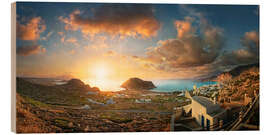 Tableau en bois Sunset at Arkasa, Karpathos, Greece - Michael Rucker
