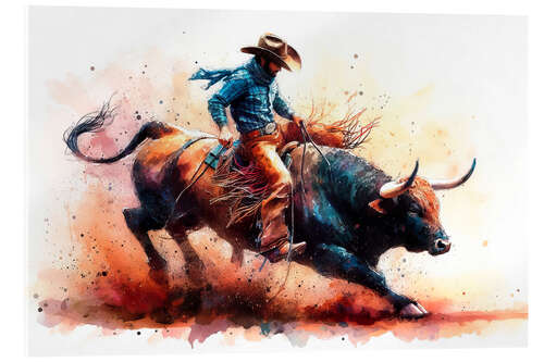 Akryylilasitaulu Cowboy at the rodeo I