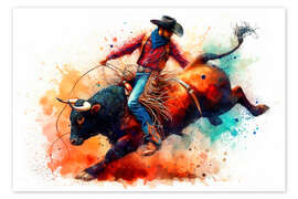 Poster Cowboy at the Rodeo II - nobelart
