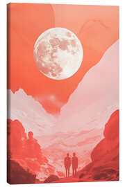 Quadro em tela Two Men Contemplating the Moon - Frank Daske