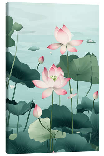 Lærredsbillede Japanese Lotus Pond