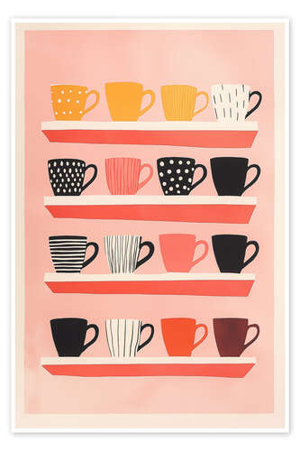 Poster All cups in the cupboard