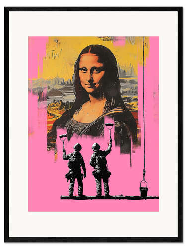 Impresión de arte enmarcada Banksy Mona Lisa
