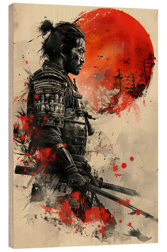 Wood print Samurai Warrior Bushido I