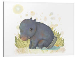 Alumiinitaulu Baby Hippo in bowl