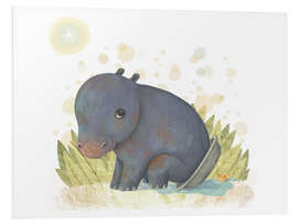 Foam board print Baby Hippo in bowl