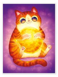 Wall print Sun Tabby Cat: Hugging the Sun