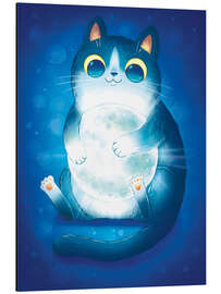 Obraz na aluminium Moon Tuxedo Cat: Hugging the Moon