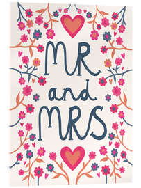 Tableau en verre acrylique Lettering MR and MRS