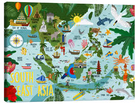 Quadro em tela South East Asia Map for children