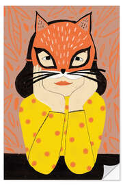Autocolante decorativo Girl with the Fox Mask