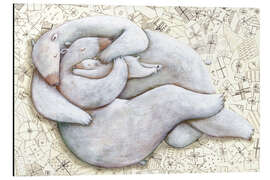 Alubild Umarmende Bärenfamilie