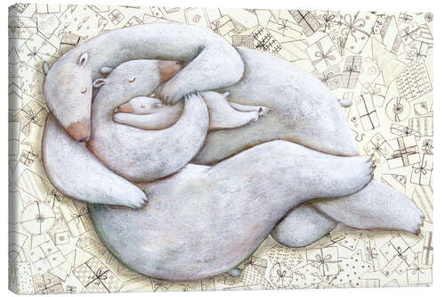 Canvas print Hugging bear family