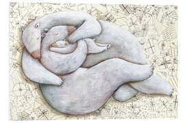 Hartschaumbild Umarmende Bärenfamilie