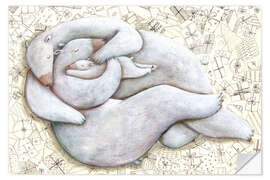 Vinilo para la pared Hugging bear family