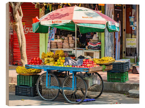 Cuadro de madera Fruit carts in Bangalor - India