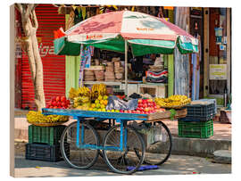 Cuadro de madera Fruit carts in Bangalor - India - HADYPHOTO