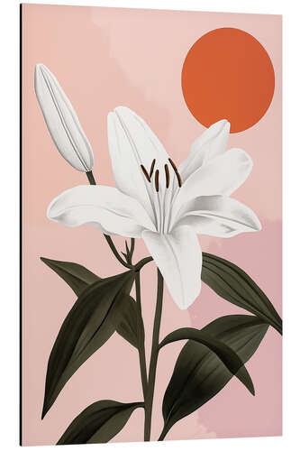 Cuadro de aluminio White lily and red full moon