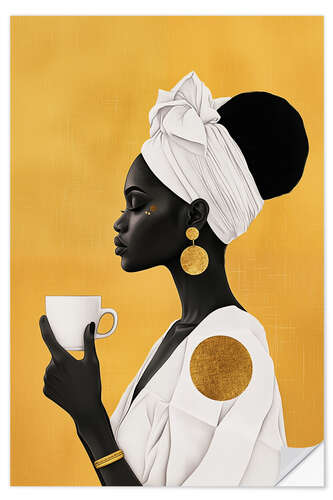 Wandsticker Kaffee Gold