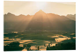 Obraz na szkle akrylowym Alpine panorama - sunrise over the Säuling in the Allgäu - Michael Helmer