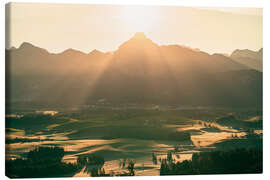 Canvas print Alpine panorama - sunrise over the Säuling in the Allgäu - Michael Helmer