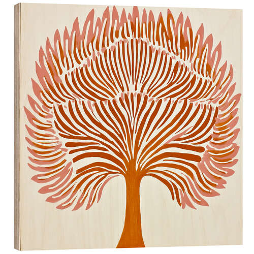 Stampa su legno Fire Tree