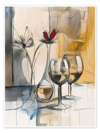 Wall print Wine night - DejaReve