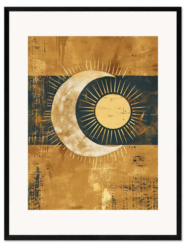 Ingelijste kunstdruk Sun and Moon