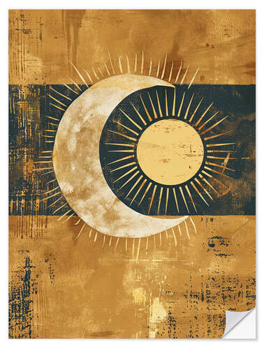 Selvklebende plakat Sun and Moon