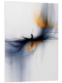 Hartschaumbild Rudern auf dem Fluss