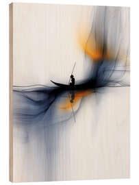 Holzbild Rudern auf dem Fluss