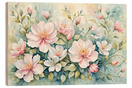 Hout print Flower bouquet