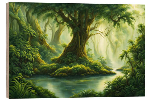 Quadro de madeira Into the jungle