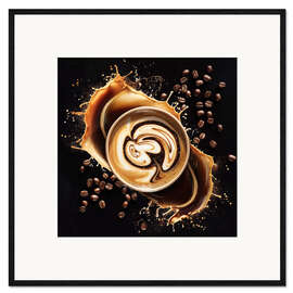 Gerahmter Kunstdruck Swirling Coffee