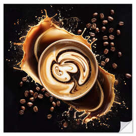 Autocolante decorativo Swirling Coffee - Bettina Dittmann