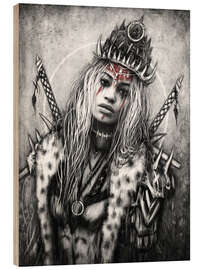 Holzbild Silber und Schatten