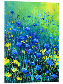 Akrylglastavla Blue cornflowers - Pol Ledent