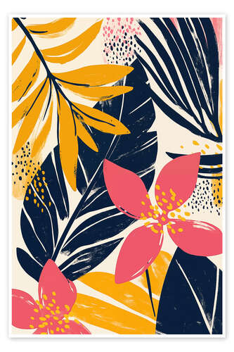 Póster Atmospheric boho leaves
