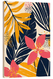 Quadro de madeira Atmospheric boho leaves - Frank Daske
