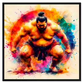 Gerahmter Kunstdruck Japanischer Sumo-Ringer I