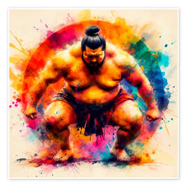 Póster Japanese sumo wrestler I