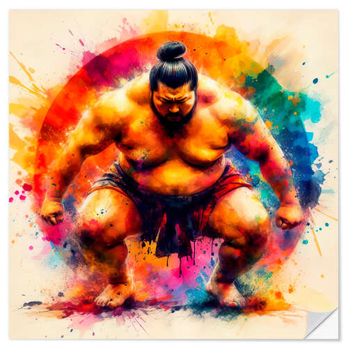 Wall sticker Japanese sumo wrestler I