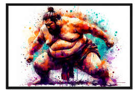 Gerahmter Kunstdruck Japanischer Sumo-Ringer II