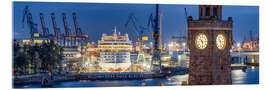 Acrylglasbild Hamburger Hafen mit Pegelturm - Jan Christopher Becke