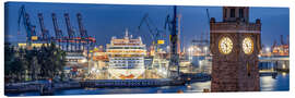 Leinwandbild Hamburger Hafen mit Pegelturm - Jan Christopher Becke